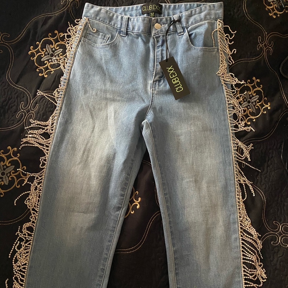 Dolls Kill Club EXX Rhinestone Jeans